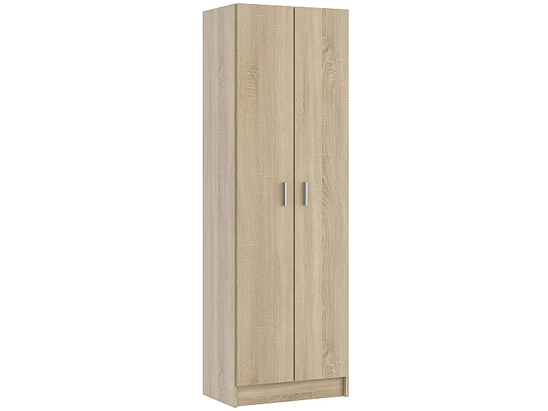 Armoire avec 2 portes coloris Chêne canadian - Dim : 180 x 58,5 x 37 cm