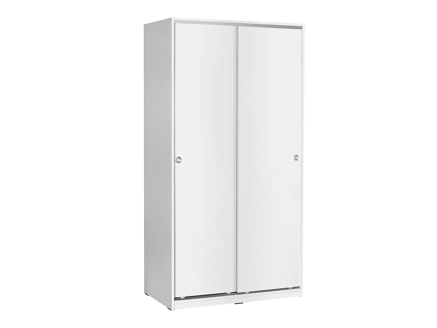 Armoire / placard de rangement de 2 portes coulissantes coloris Blanc - longueur 94 x profondeur 52 x hauteur 182 cm