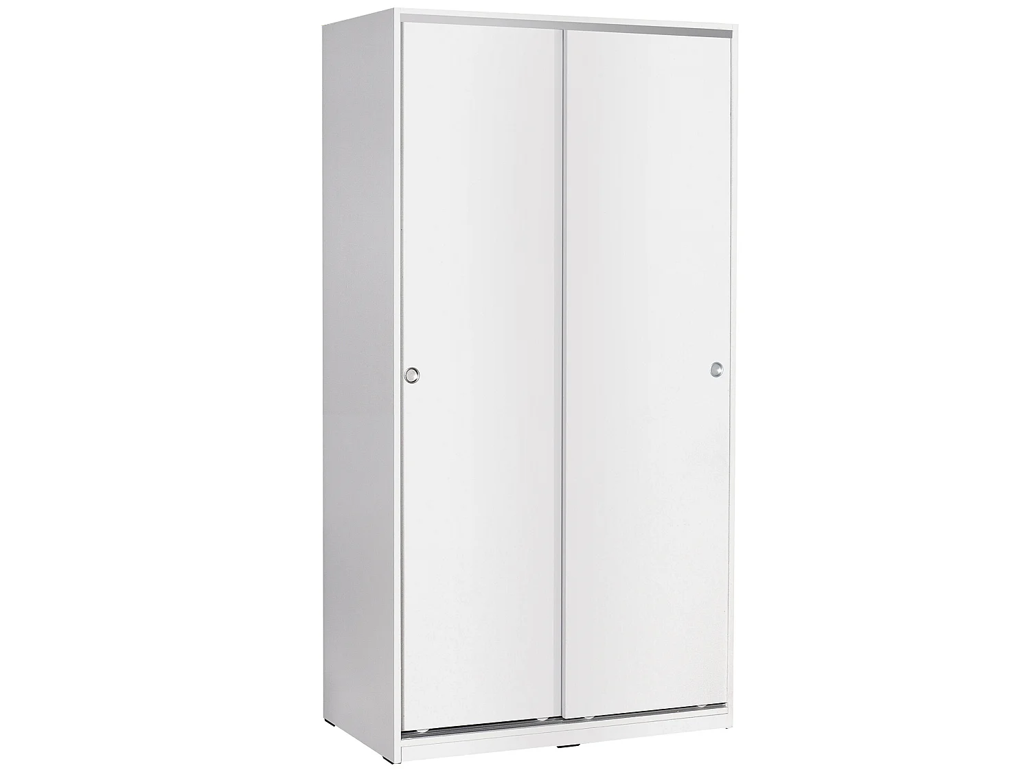 Armoire / placard de rangement de 2 portes coulissantes coloris Blanc - longueur 94 x profondeur 52 x hauteur 182 cm