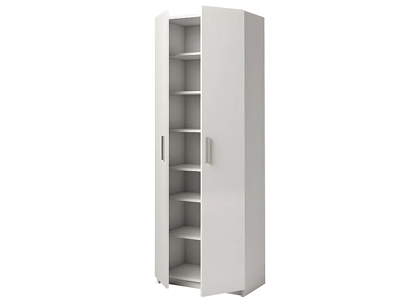 Armoire placard / meuble de rangement coloris blanc - Hauteur 180 x Longueur 60 x Profondeur 35.6 cm