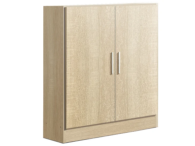 Armoire / placard de rangement de 2 portes coloris Chêne Cambrian - longueur 82 x profondeur 35 x hauteur 90 cm