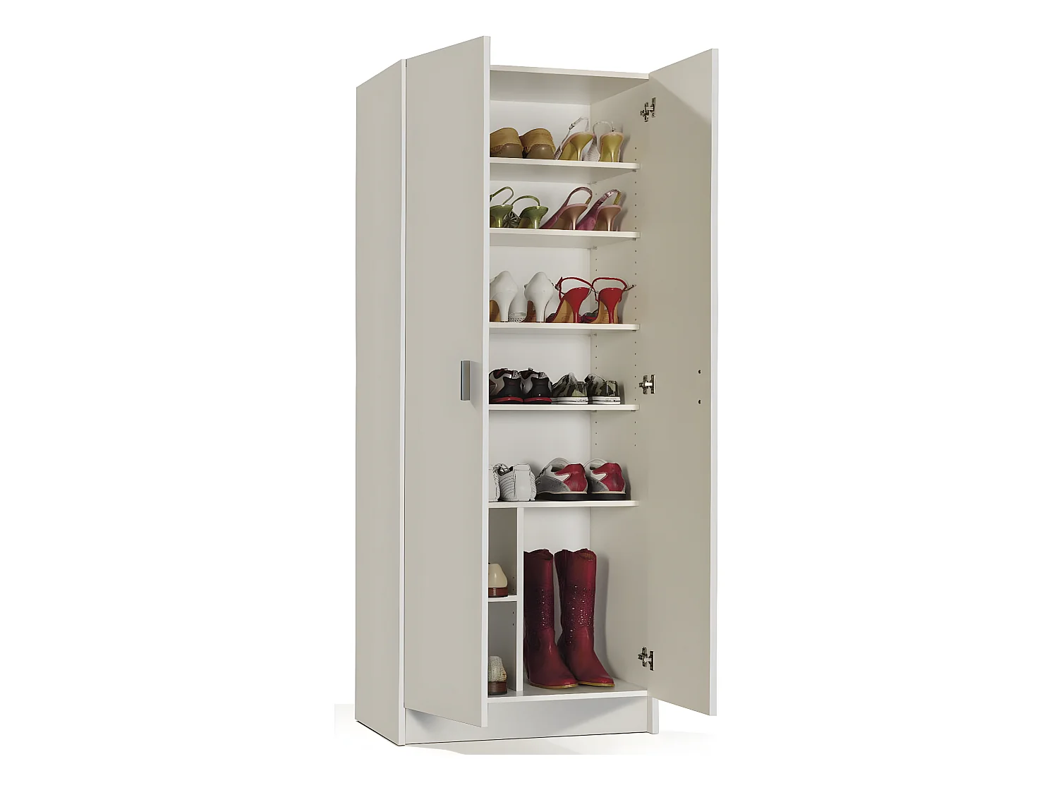 Armoire avec 2 portes et étagères, coloris blanche, 180 x 58,5 x 37 cm