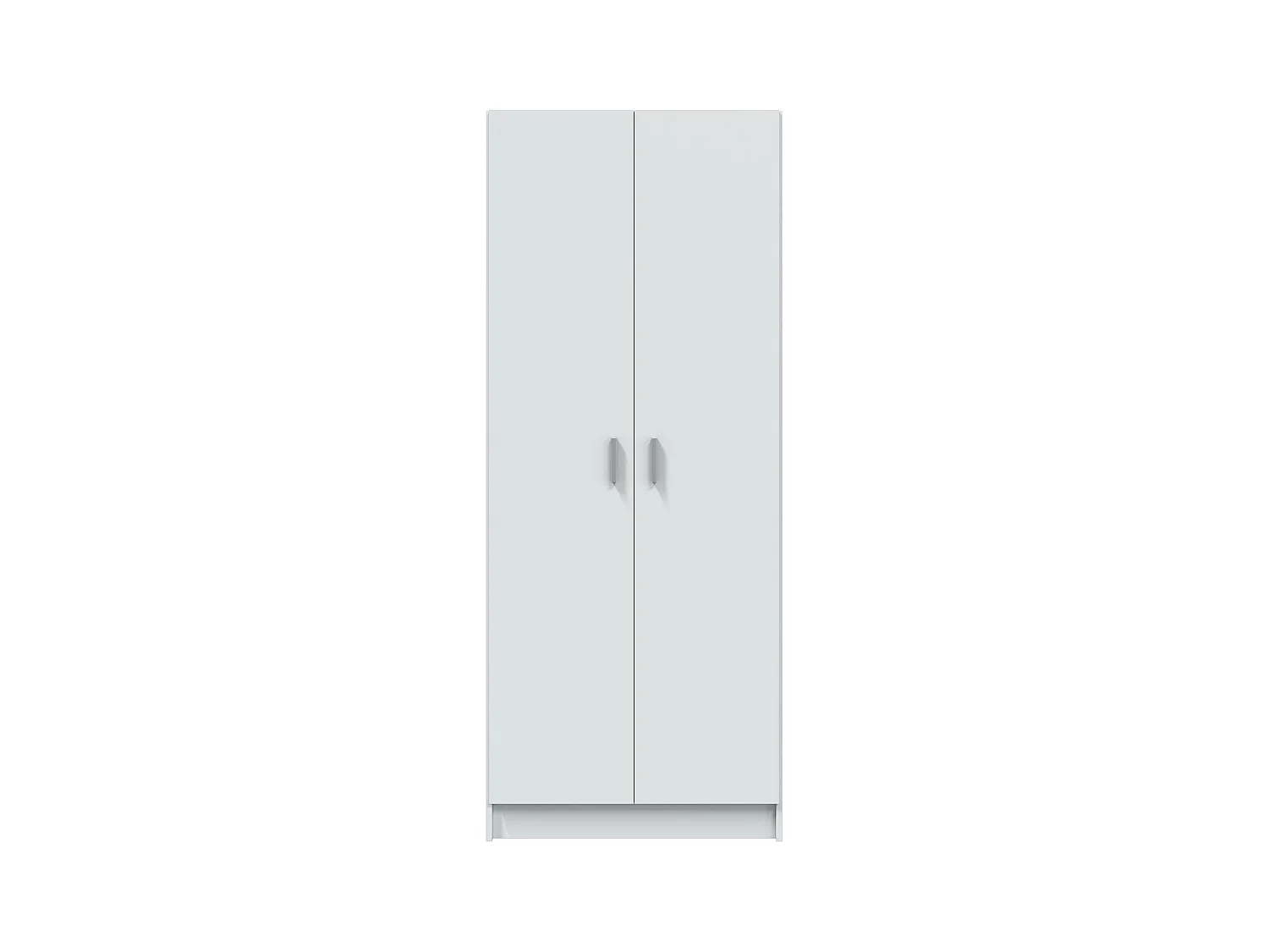 Armoire rangement nettoyage 2 portes en mélamine coloris blanc - Dim : H180 x L73 x P37 cm