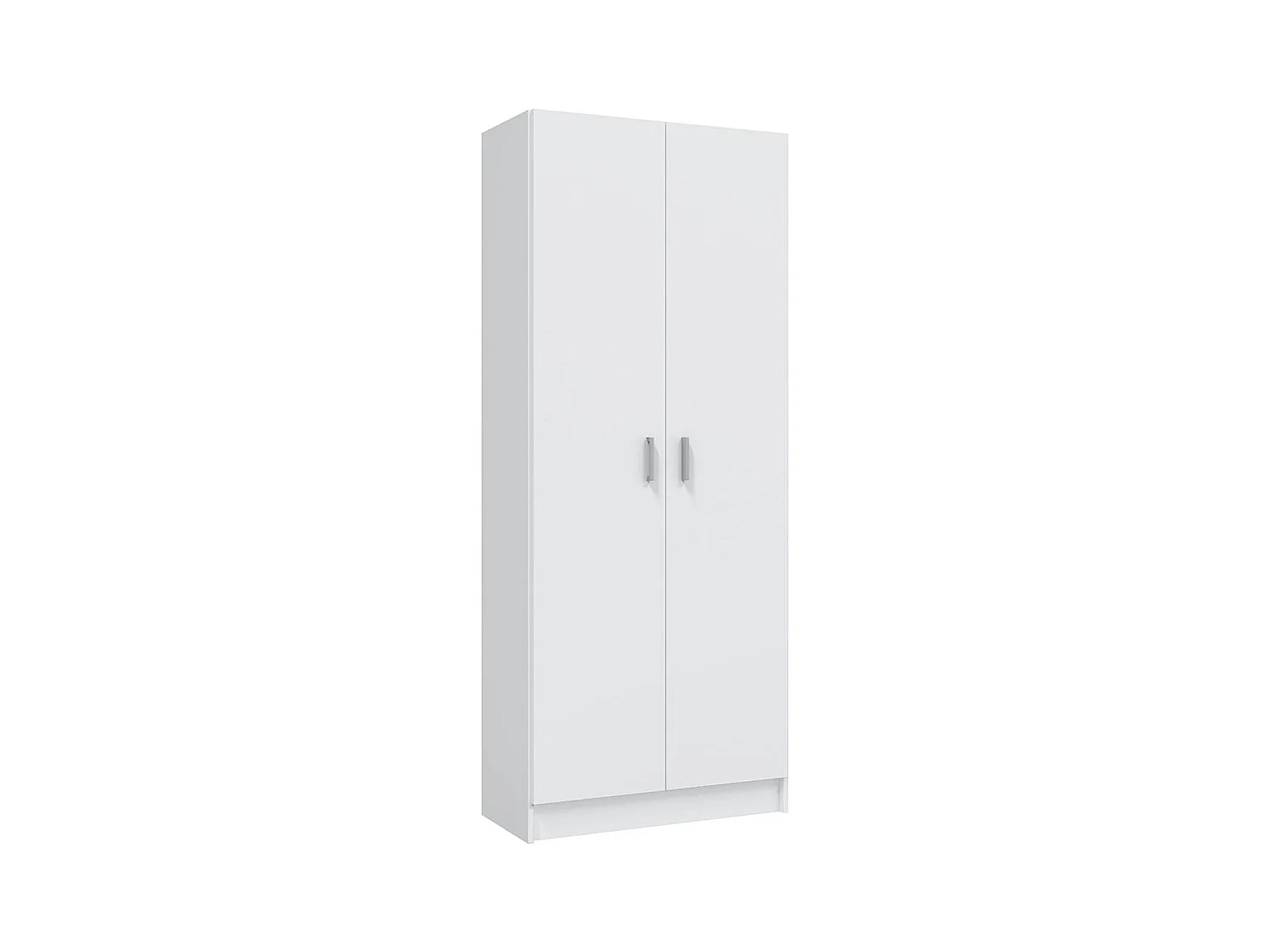 Armoire rangement nettoyage 2 portes en mélamine coloris blanc - Dim : H180 x L73 x P37 cm