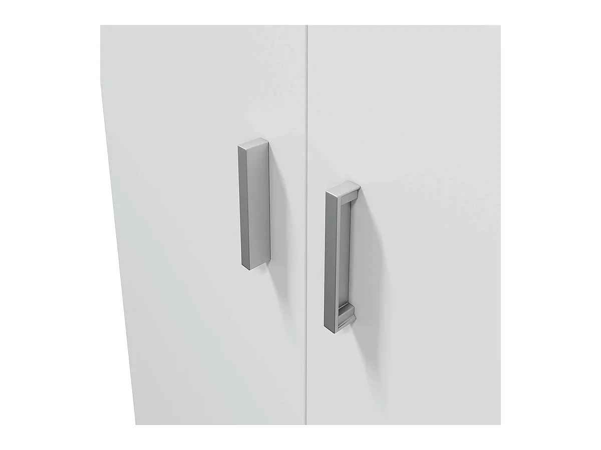 Armoire rangement nettoyage 2 portes en mélamine coloris blanc - Dim : H180 x L73 x P37 cm
