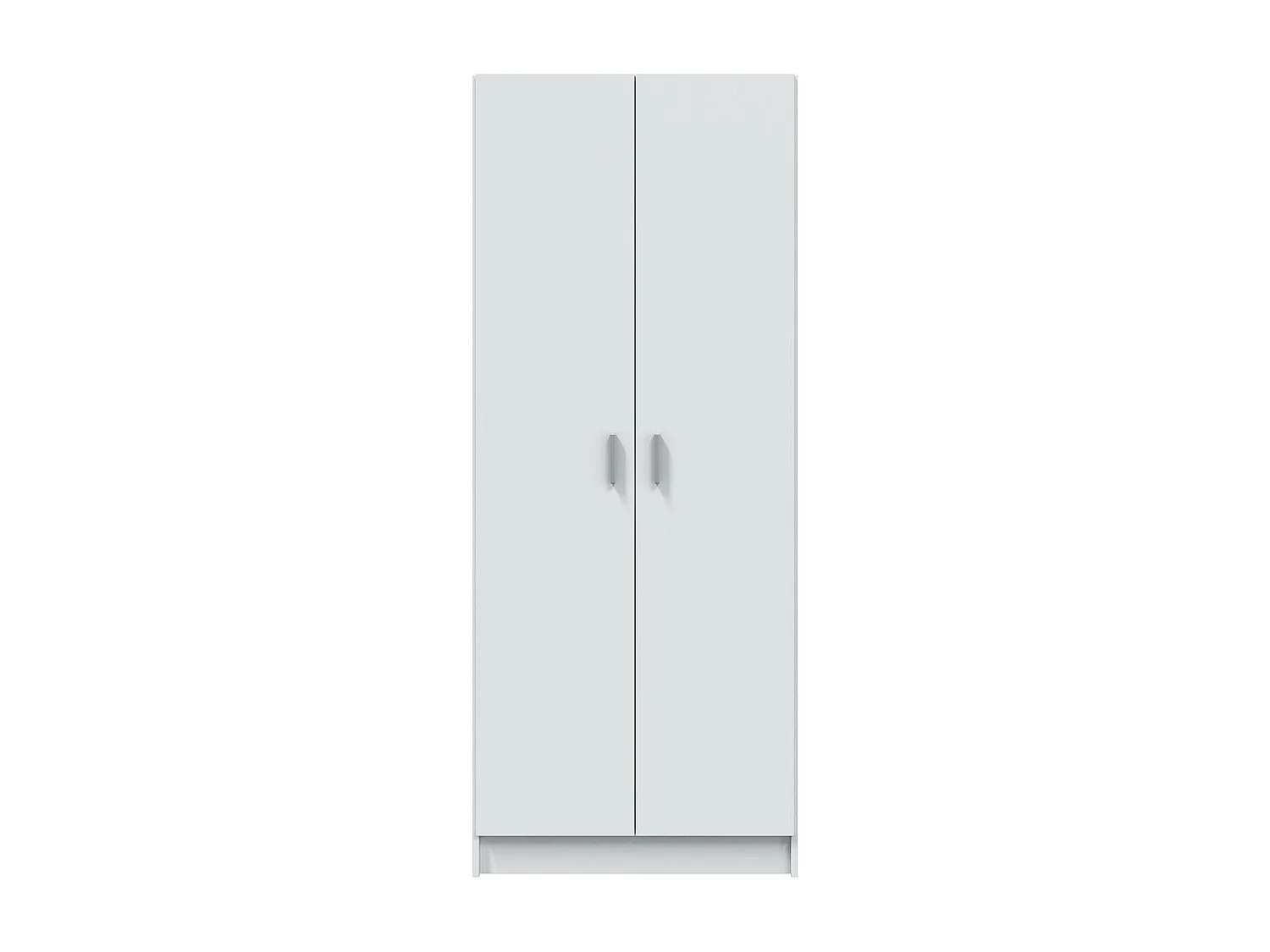 Armoire rangement nettoyage 2 portes en mélamine coloris blanc - Dim : H180 x L73 x P37 cm