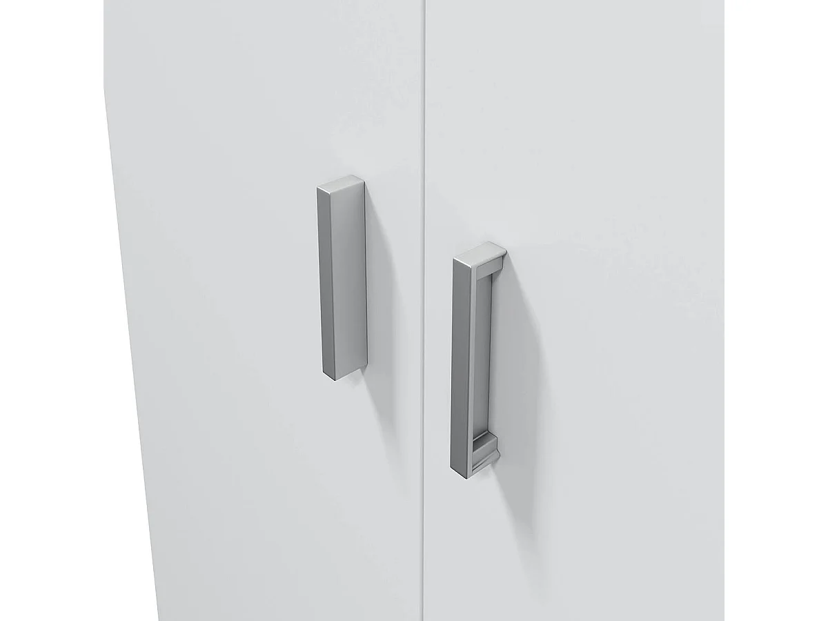 Armoire rangement nettoyage 2 portes en mélamine coloris blanc - Dim : H180 x L73 x P37 cm