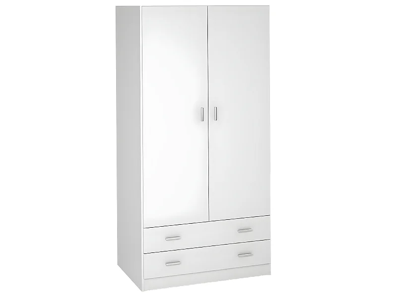 Armoire placard / meuble de rangement , coloris blanc - Hauteur 180 x Longueur 80.4 x Profondeur 51 cm