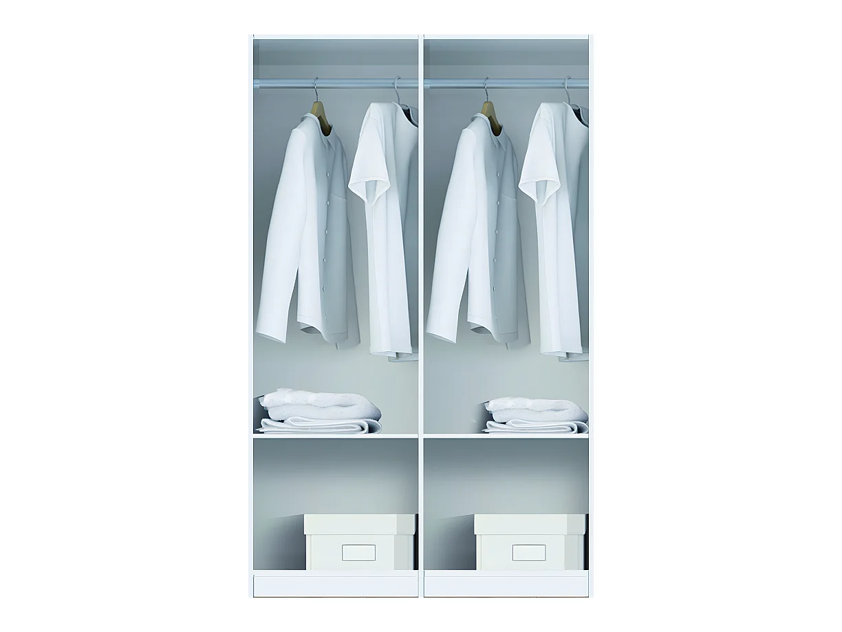 Armoire / placard de rangement de 2 portes coulissantes coloris Chêne Cambrian / Blanc - longueur 122 x profondeur 56 x hauteur 200 cm