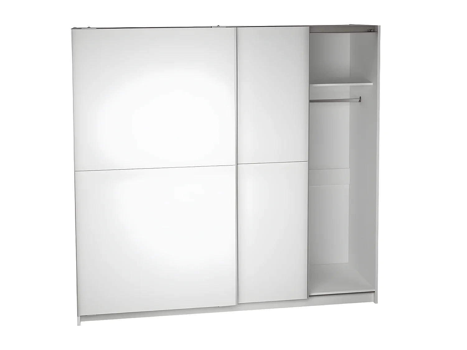 Armoire placard / meuble de rangement coloris blanc - Hauteur 200 x Longueur 180 x Profondeur 60 cm