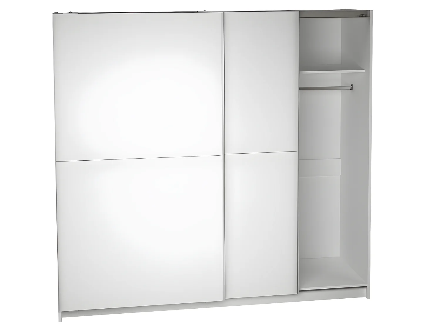 Armoire placard / meuble de rangement coloris blanc - Hauteur 200 x Longueur 180 x Profondeur 60 cm