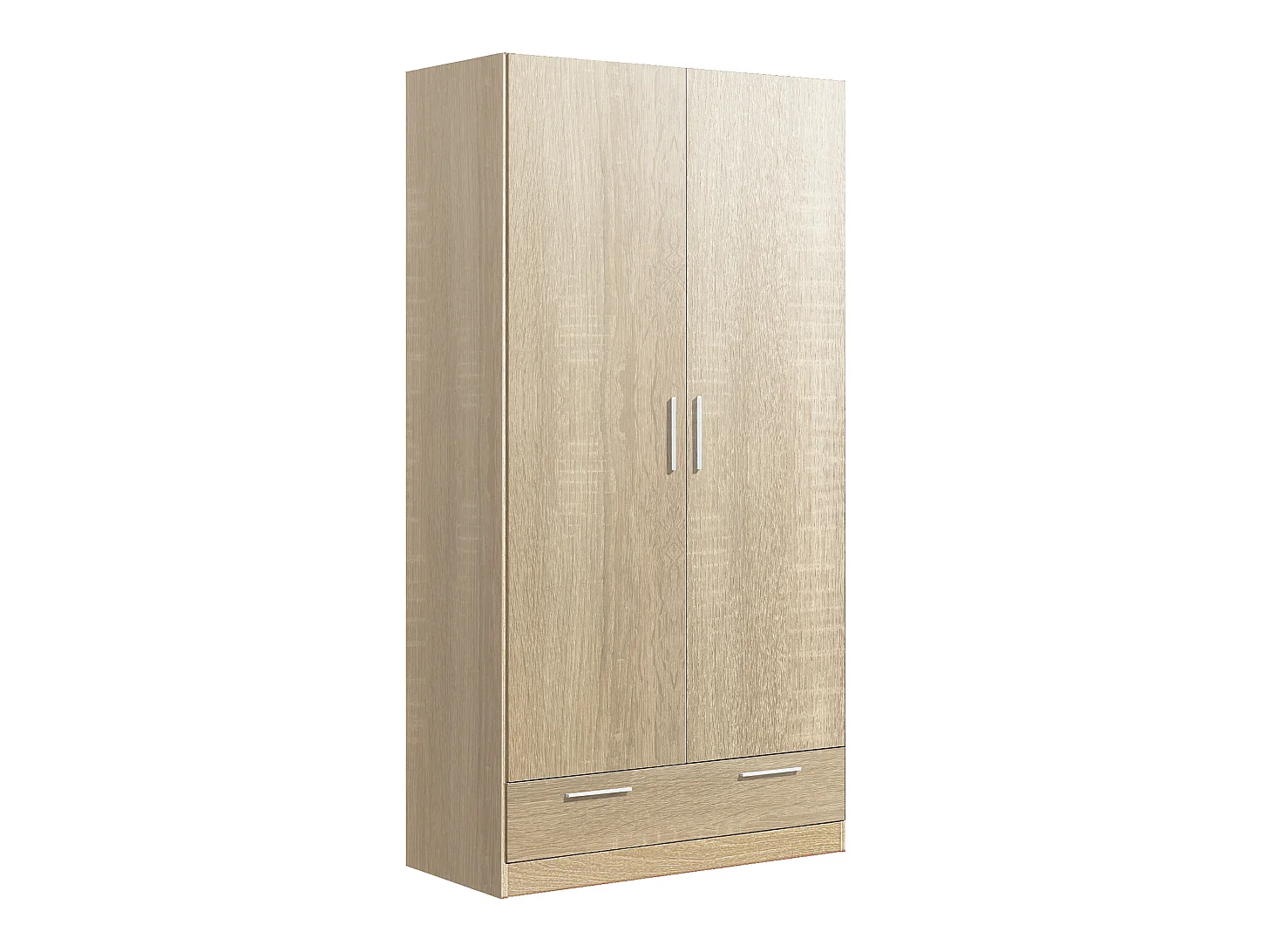 Armoire / placard de rangement de 2 portes + 1 tiroir coloris Chêne Cambrian - longueur 102 x profondeur 51 x hauteur 200 cm