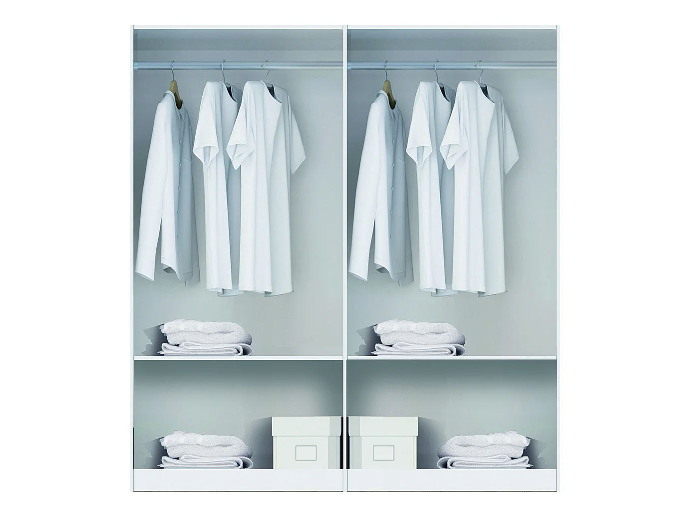 Armoire / placard de rangement de 2 portes coulissantes coloris Blanc - longueur 182 x profondeur 56 x hauteur 200 cm