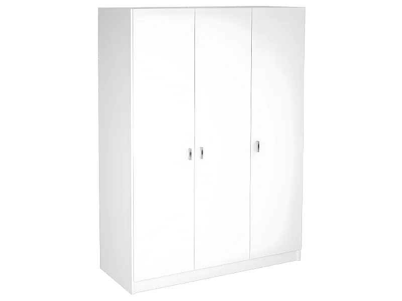 Armoire placard / meuble de rangement coloris blanc - Hauteur 200 x Longueur 128.2 x Profondeur 52 cm