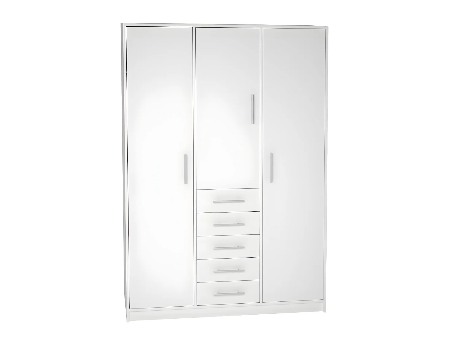 Armoire placard / meuble de rangement coloris blanc - Hauteur 200 x Longueur 130 x Profondeur 50 cm