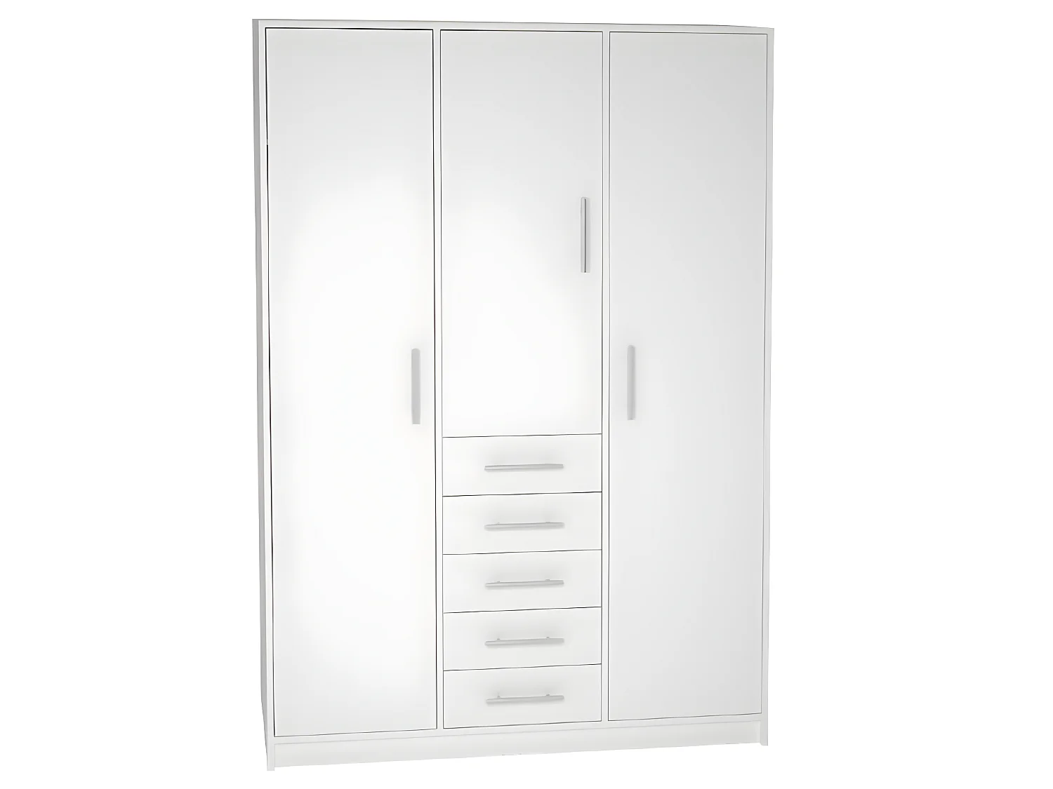 Armoire placard / meuble de rangement coloris blanc - Hauteur 200 x Longueur 130 x Profondeur 50 cm