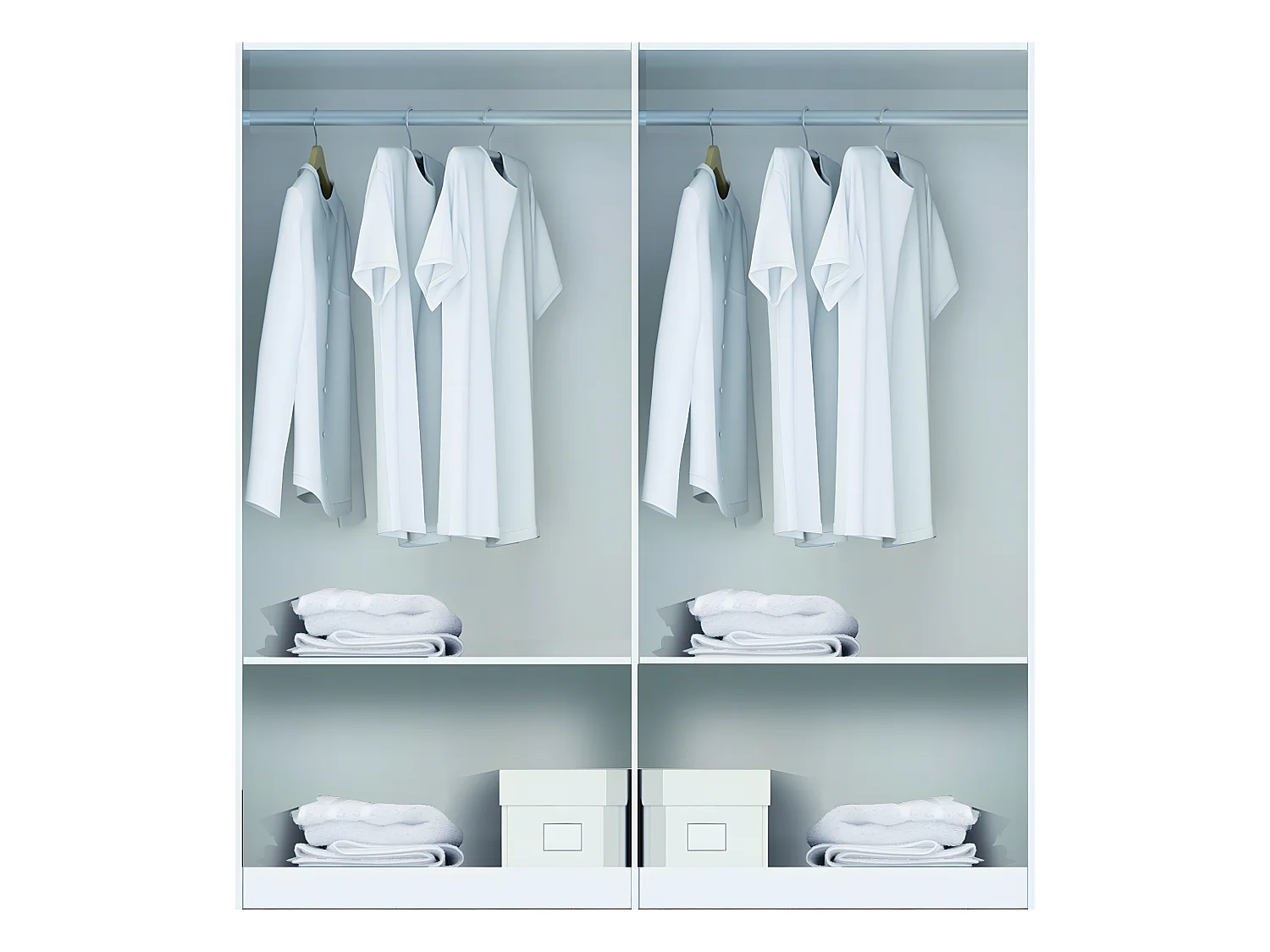 Armoire / placard de rangement de 2 portes coulissantes coloris Blanc / Chêne Cambrian - longueur 182 x profondeur 56 x hauteur 200 cm