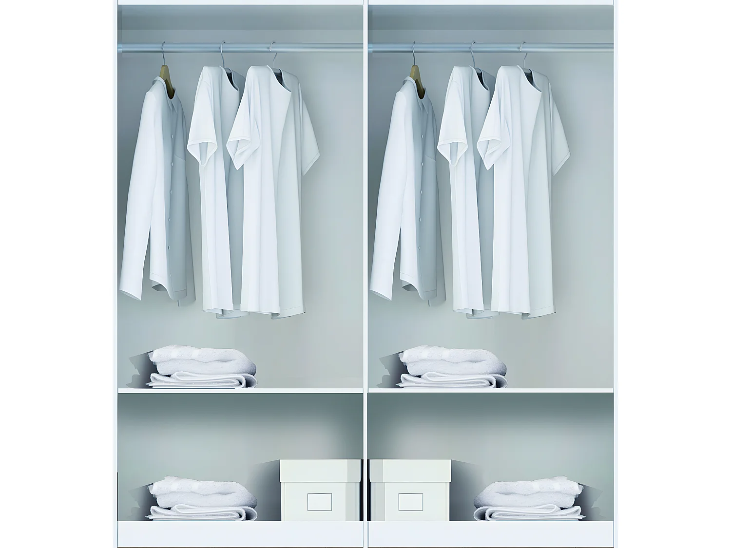 Armoire / placard de rangement de 2 portes coulissantes coloris Blanc / Chêne Cambrian - longueur 182 x profondeur 56 x hauteur 200 cm