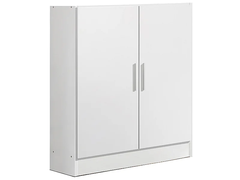 Armoire / placard de rangement de 2 portes coloris Blanc - longueur 82 x profondeur 35 x hauteur 90 cm