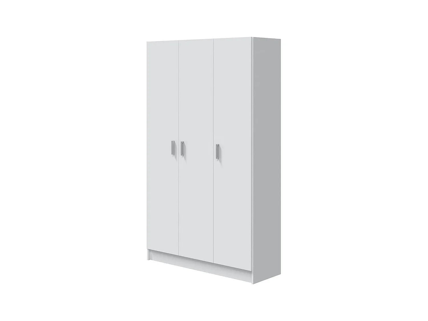 Armoire rangement nettoyage 3 portes en mélamine coloris blanc - Dim : H180 x L108,8 x P37 cm