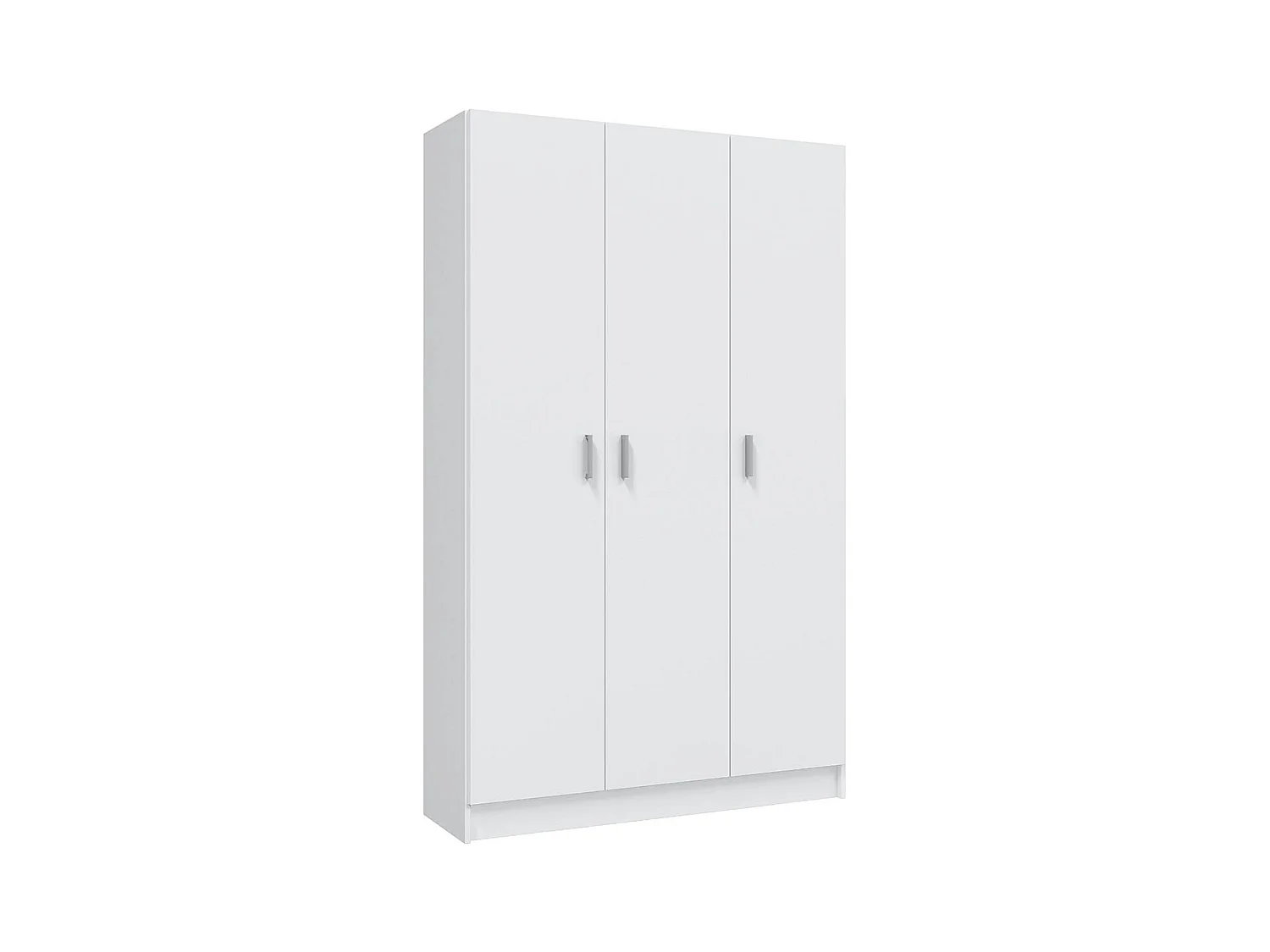 Armoire rangement nettoyage 3 portes en mélamine coloris blanc - Dim : H180 x L108,8 x P37 cm