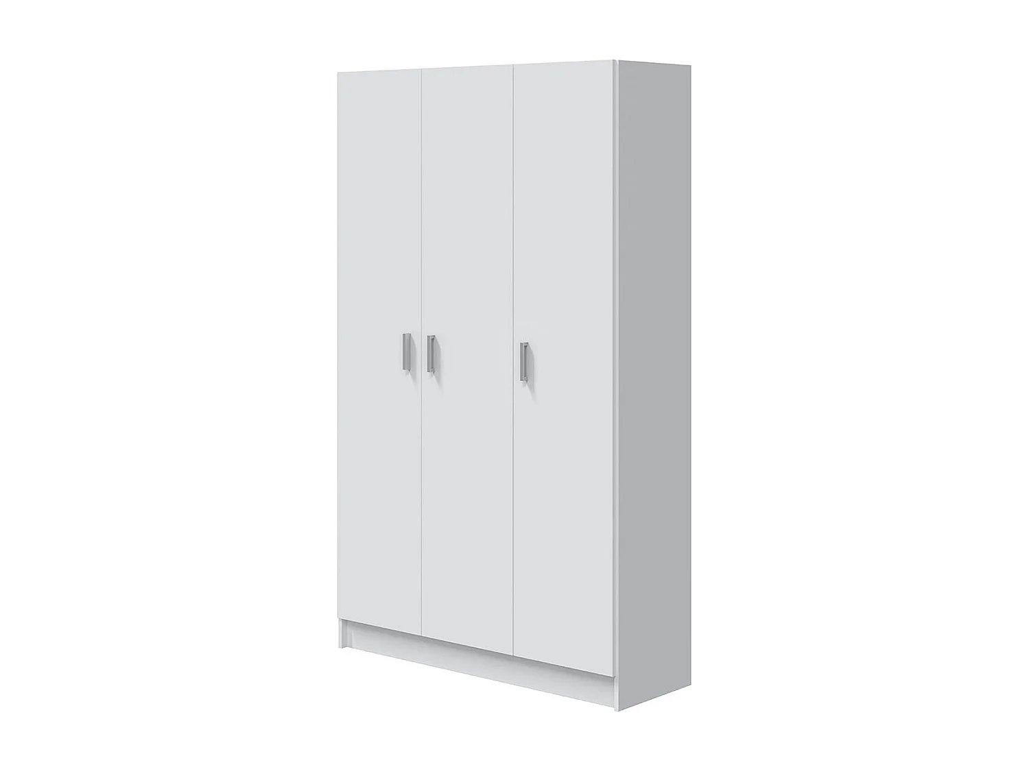 Armoire rangement nettoyage 3 portes en mélamine coloris blanc - Dim : H180 x L108,8 x P37 cm