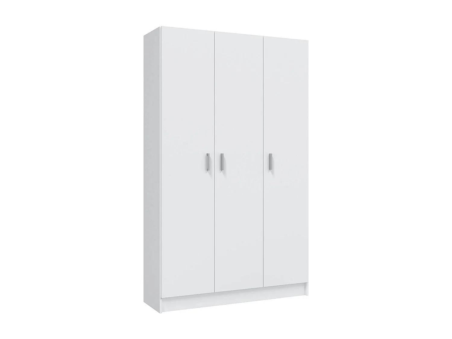 Armoire rangement nettoyage 3 portes en mélamine coloris blanc - Dim : H180 x L108,8 x P37 cm