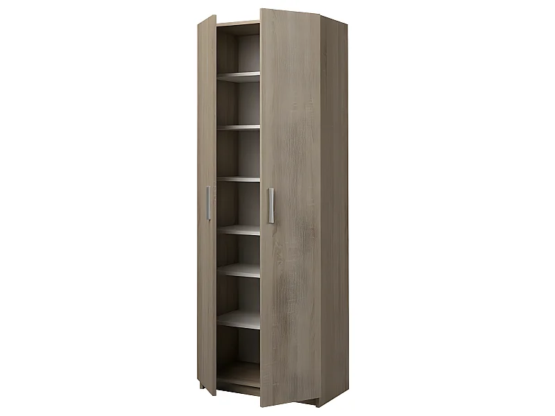 Armoire placard / meuble de rangement coloris chêne cortez - Hauteur 180 x Longueur 60 x Profondeur 35.6 cm