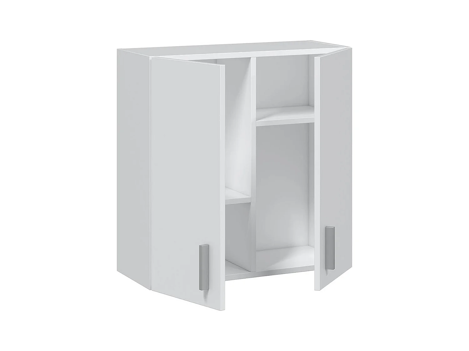 Armoire de rangement suspendue avec 2 portes coloris blanc - H60 x L59 x P26.5 cm