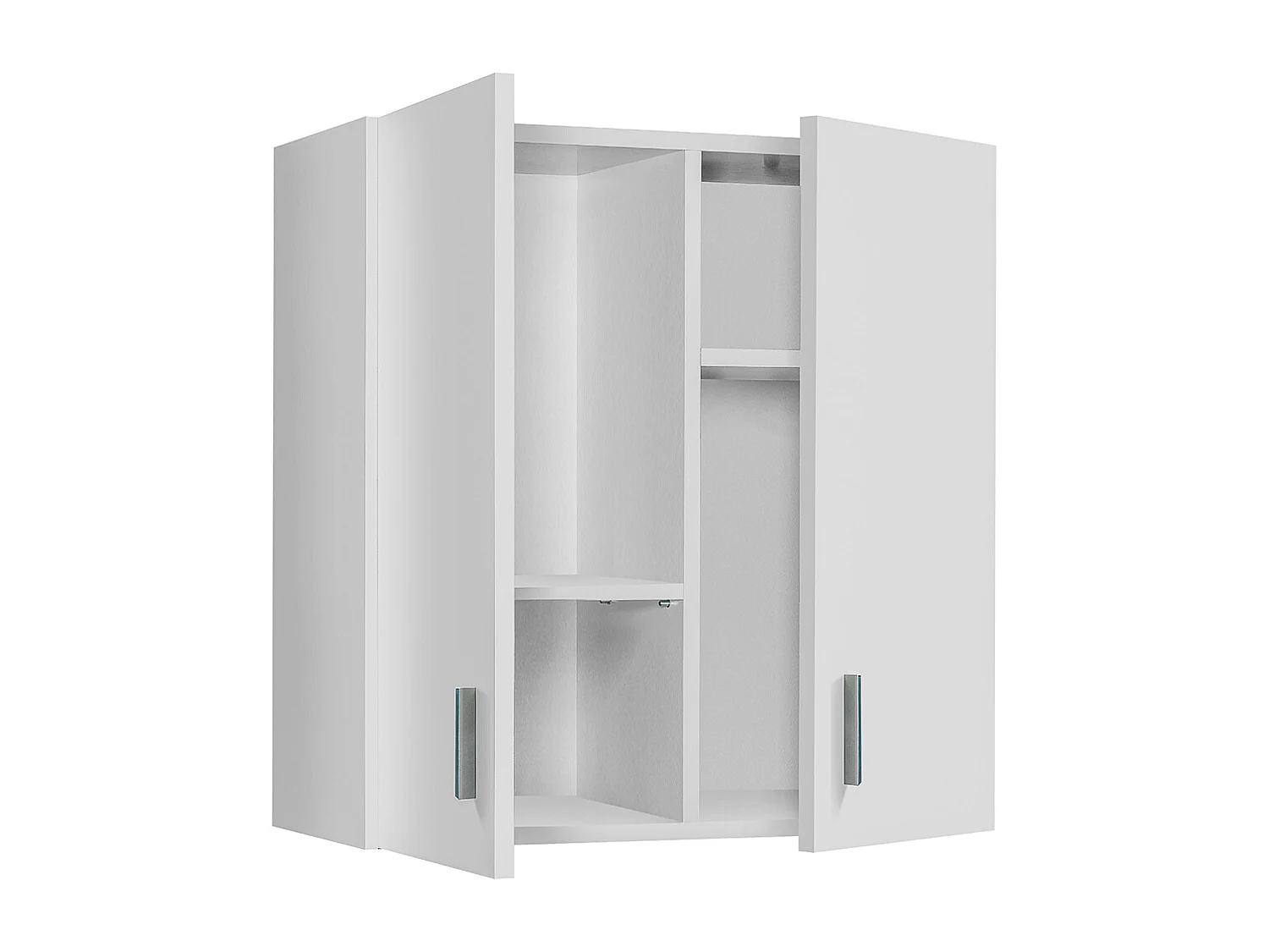 Armoire de rangement suspendue avec 2 portes coloris blanc - H60 x L59 x P26.5 cm