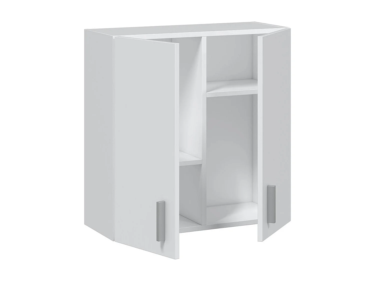 Armoire de rangement suspendue avec 2 portes coloris blanc - H60 x L59 x P26.5 cm