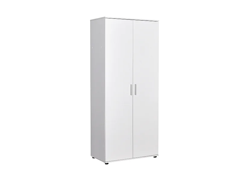 Armoire / placard de rangement de 2 portes coloris blanc - longueur 80 x profondeur 47 x hauteur 187 cm