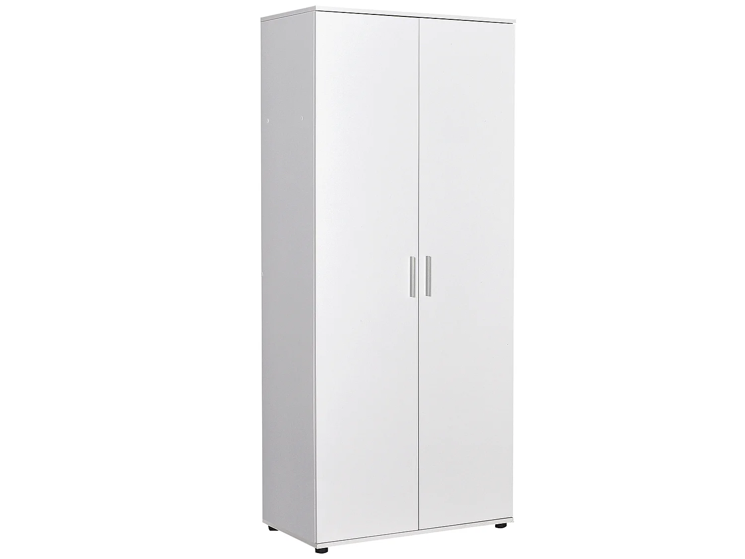Armoire / placard de rangement de 2 portes coloris blanc - longueur 80 x profondeur 47 x hauteur 187 cm