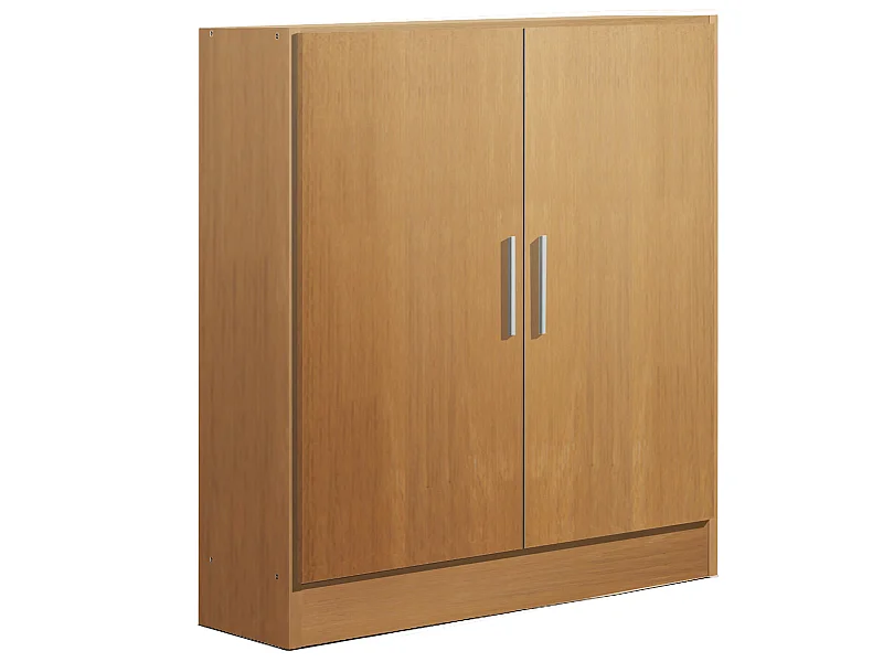 Armoire / placard de rangement de 2 portes coloris Merisier - longueur 82 x profondeur 35 x hauteur 90 cm