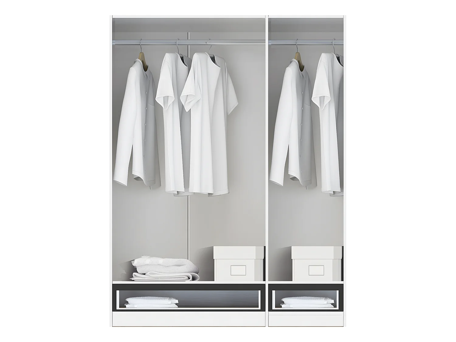 Armoire / placard de rangement de 3 portes + 2 tiroirs coloris Chêne Cambrian - longueur 152 x profondeur 51 x hauteur 200 cm