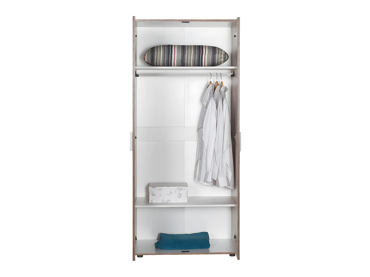 Armoire / placard de rangement de 2 portes coloris Chêne Cambrian - longueur 80 x profondeur 47 x hauteur 187 cm