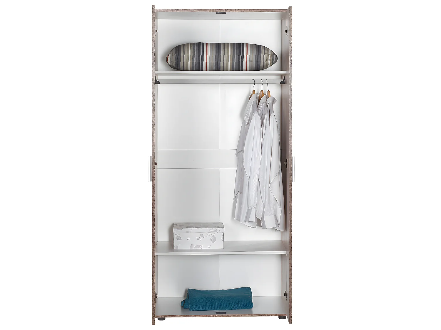 Armoire / placard de rangement de 2 portes coloris Chêne Cambrian - longueur 80 x profondeur 47 x hauteur 187 cm