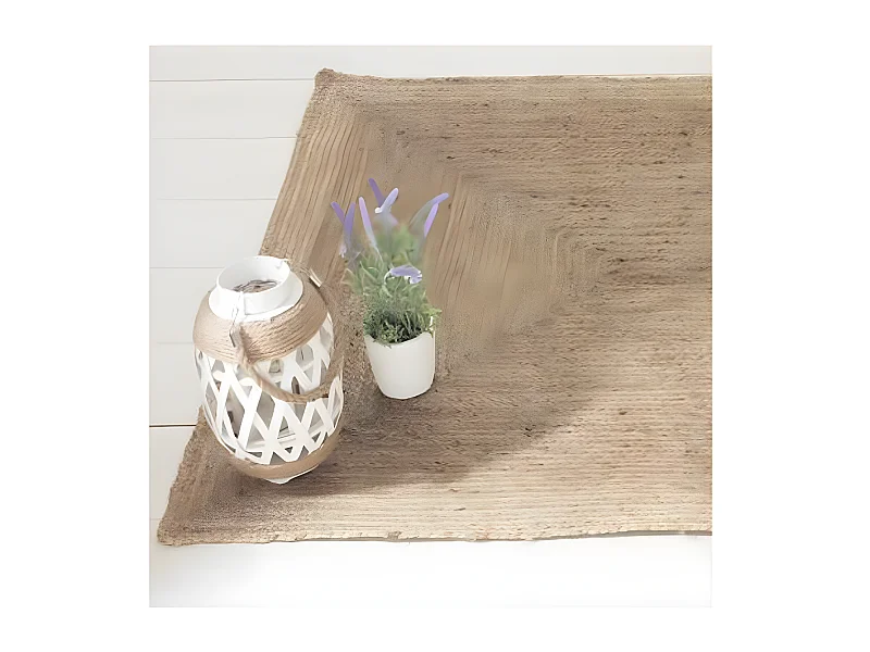 Tapis en jute coloris naturel - L. 170 x l. 120 cm