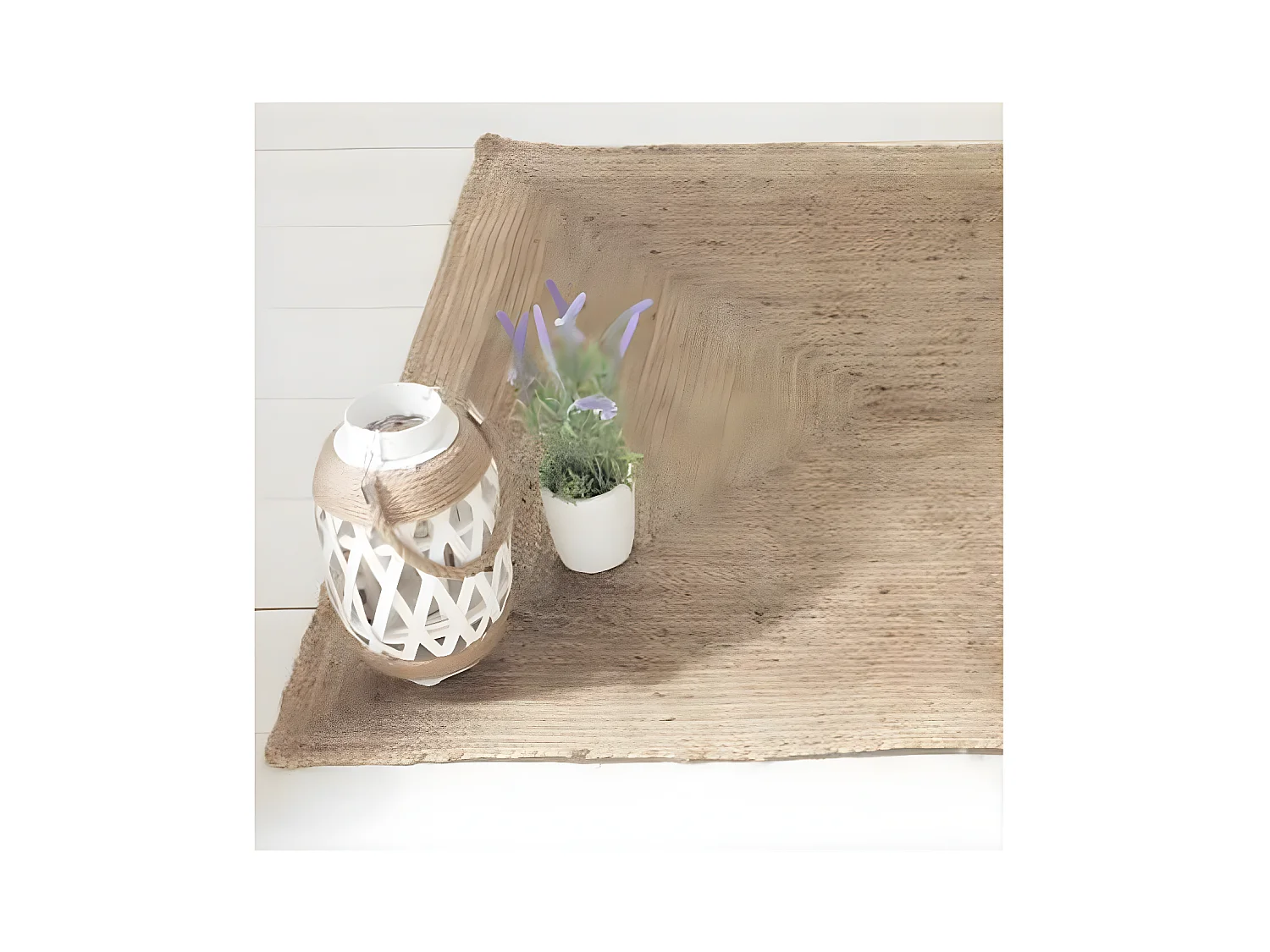 Tapis en jute coloris naturel - L. 170 x l. 120 cm