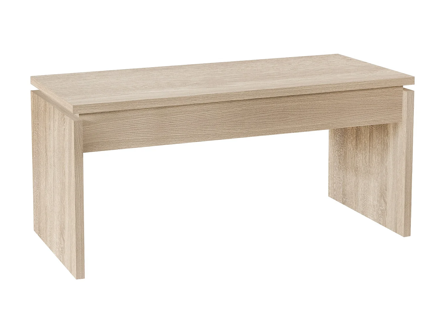 Table basse, table de salon relevable en bois coloris chêne cambrian