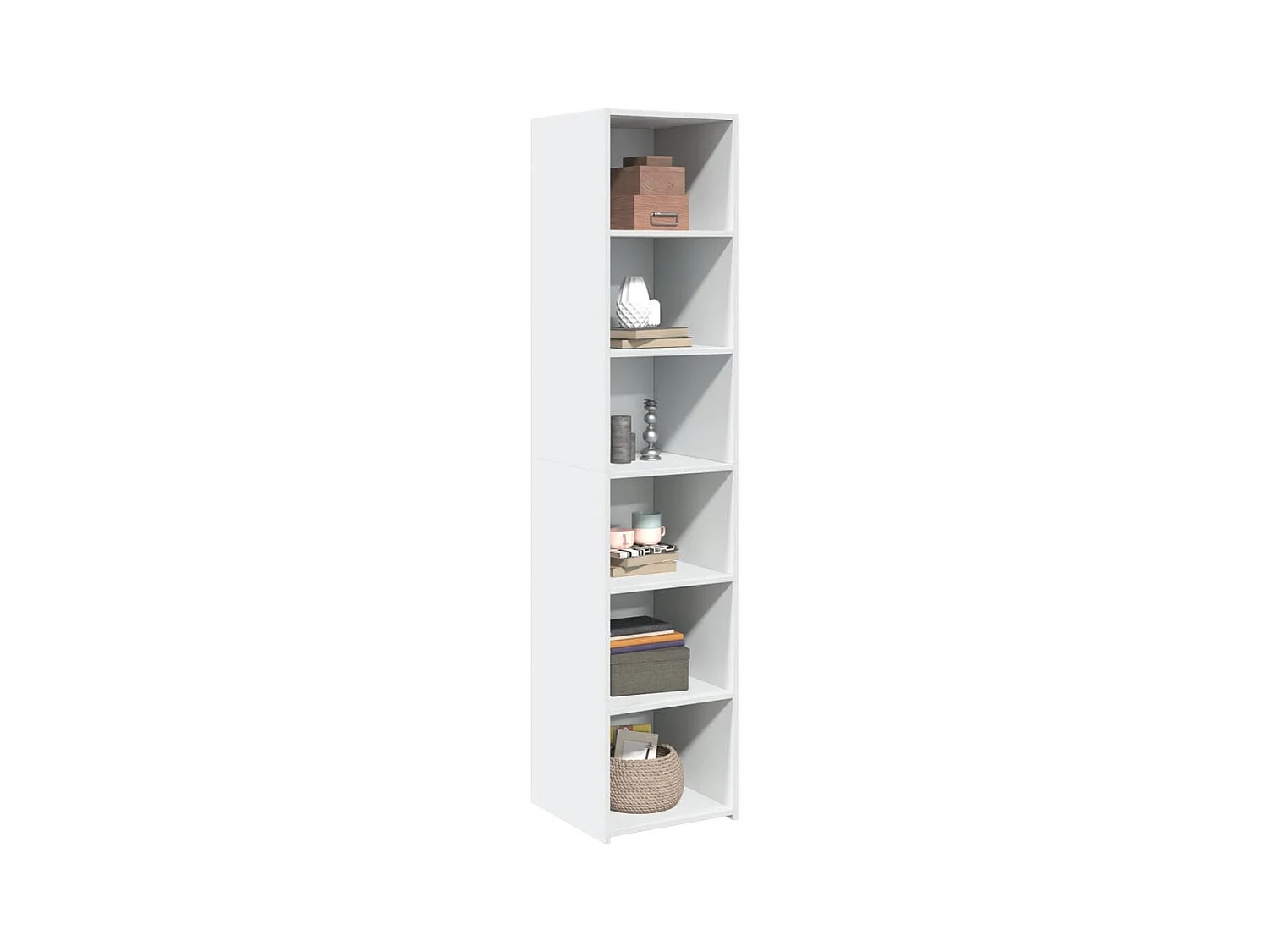 Wit hoog dressoir 40x41x185 cm bewerkt hout