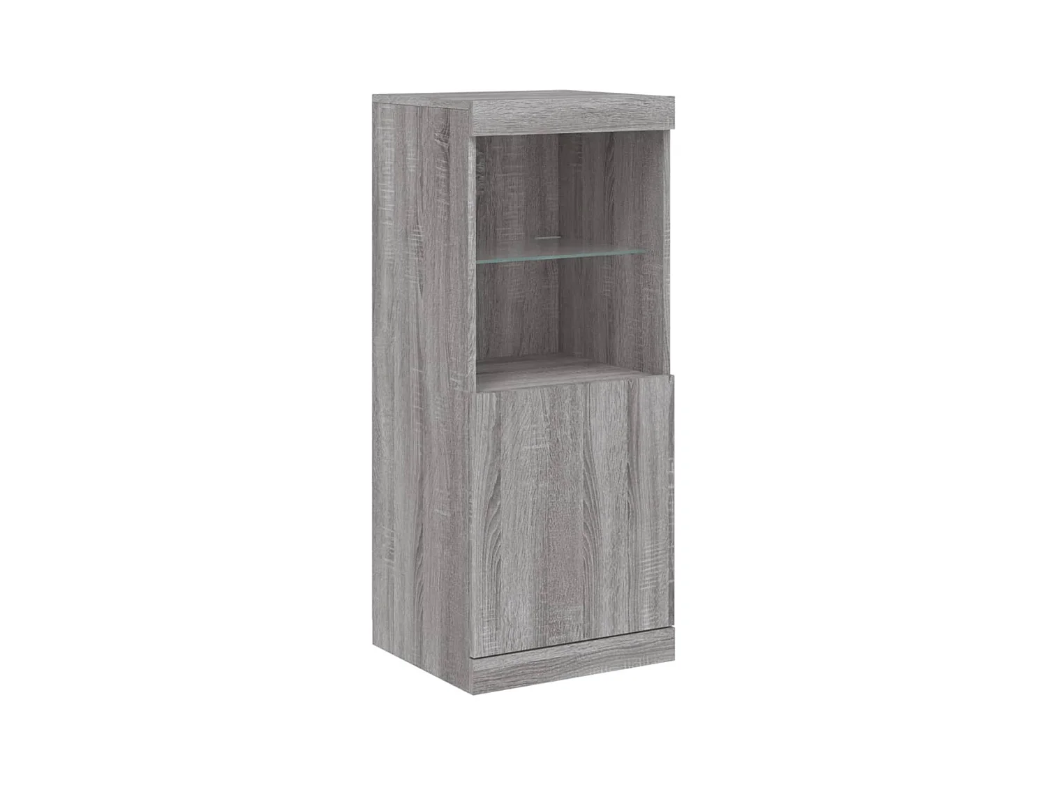 Credenza con luci LED Sonoma grigio 41x37x100 cm