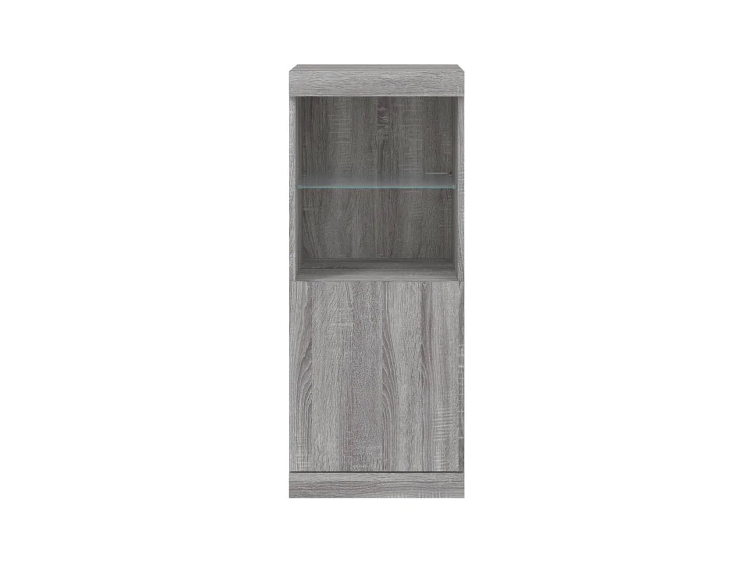 Credenza con luci LED Sonoma grigio 41x37x100 cm