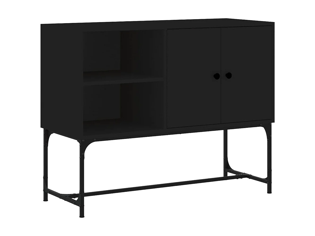 Buffet noir 100x40x79,5 cm bois d'ingénierie
