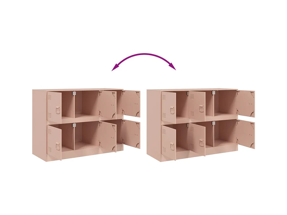 Buffet rose 99x39x73 cm acier