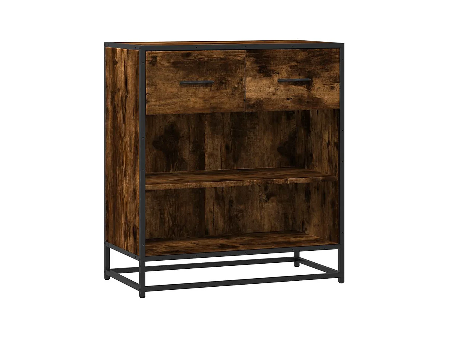 Buffet chêne fumé 68x35x76 cm bois d'ingénierie