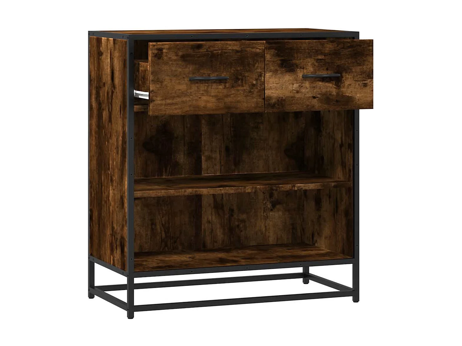 Buffet chêne fumé 68x35x76 cm bois d'ingénierie