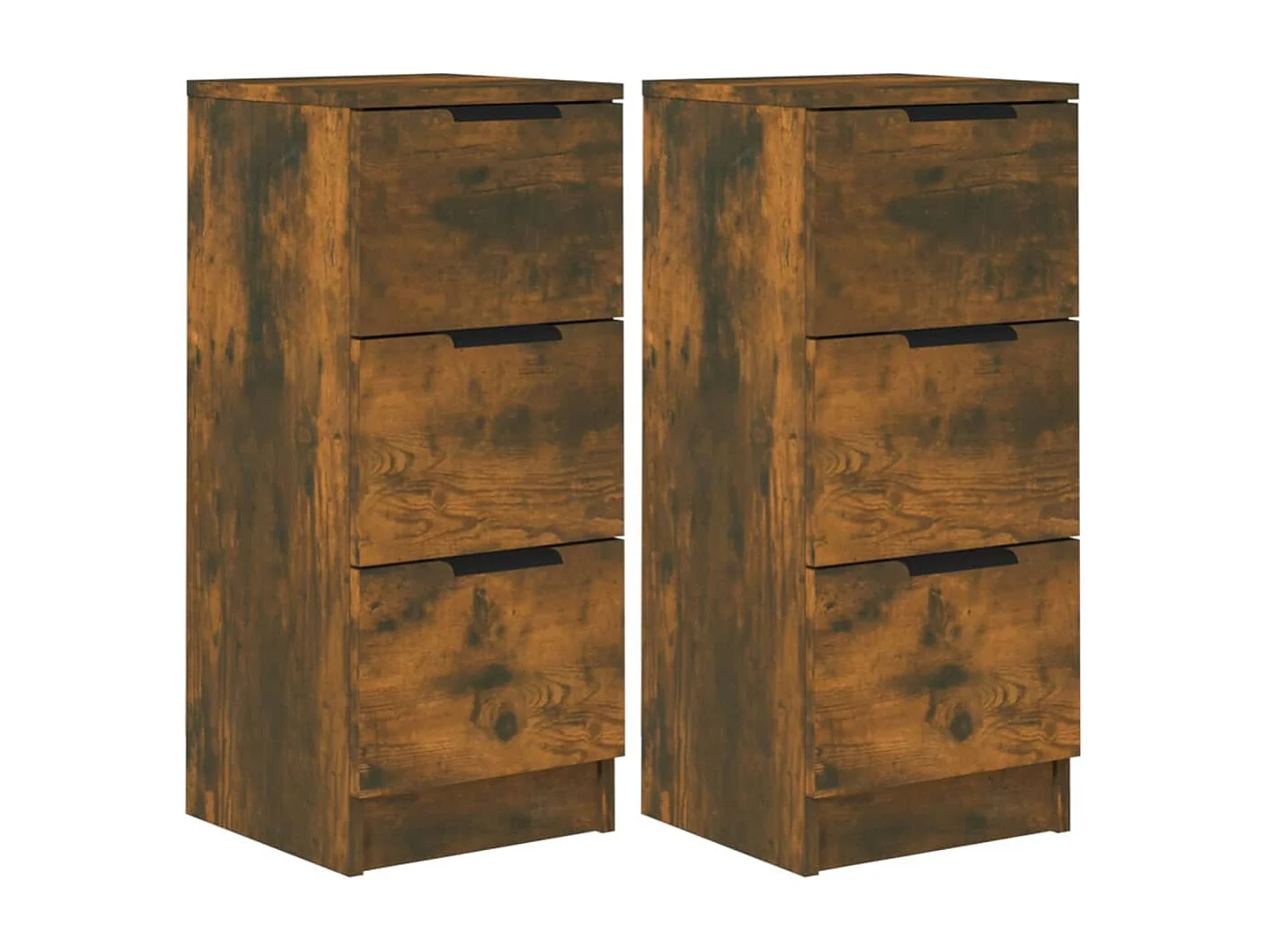 Buffets 2 pcs Chêne fumé 30x30x70 cm Bois d'ingénierie