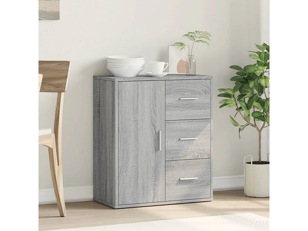 Sonoma graues Sideboard 60x31x70 cm Holzwerkstoff