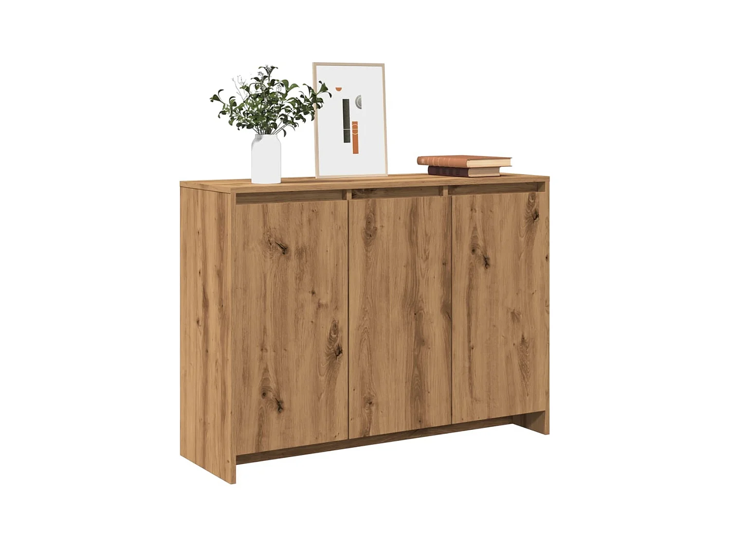 Buffet chêne artisanal 102x33x75 cm bois d'ingénierie